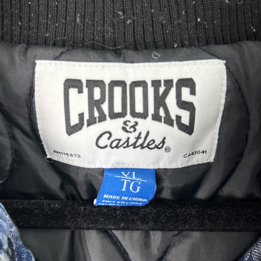 Crooks & Castles Men's Denim snap up Jacket-Tiger camo Size Extra Large XL - Picture 2 of 10